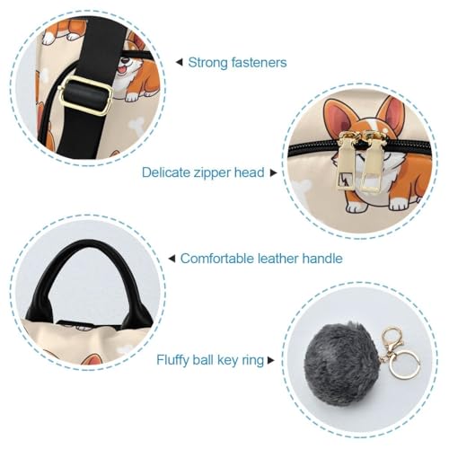 Mochila de perro beige con cremallera trasera antirrobo para mujer 6