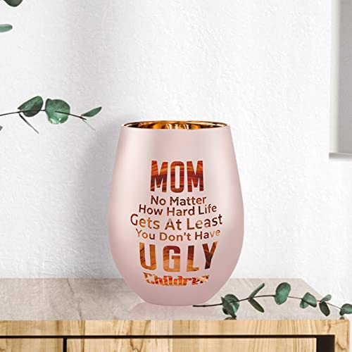Xilaxila Mom Gifts From Daughters Sons - Mom Wine Glass -Mothers Day Birthday Christmas Gifts For Mom - At Least You Don’t Have Ugly Children #TOP6