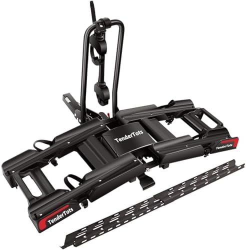 Ebike Rack with Ramp for 2 E-Bikes, Hitch Bike Rack Fits 5" Fat T...