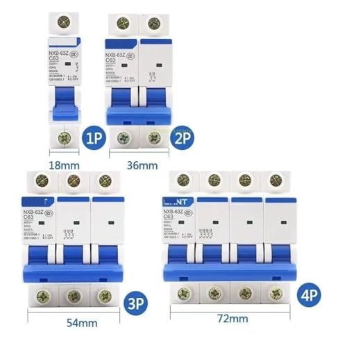 Disyuntor DZ47 curva D protege cables de sobrecargas con interruptor de aire 2P 2