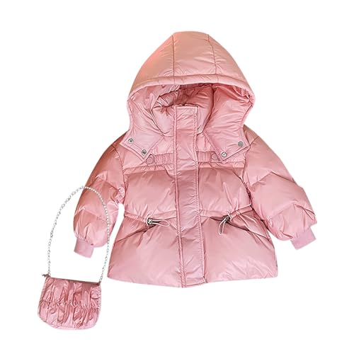 Girls down Jackets with Bag Snap Zip up Hooded Puffer Coats Kids Toddler Thick Warm Winter Outdoor Outwear Clothes