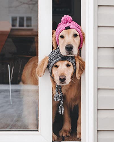 Treonca Dog Hat for Small Medium Dogs Pets Winter Warm Knitted Hat with Ear Holes Pink - Image 6