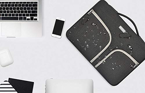 HESTECH Chromebook Case,11.6"-13 inch Water Repellent Polyester Vertical Protective Laptop Sleeve Bag Handle Front Pockets for Acer/HP/Samsung/MacBook air/Surface Pro3/4,Black - Thumbnail 3