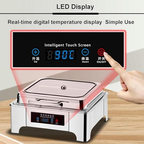 Chauffe-buffet électrique 6 L rond avec couvercle transparent - 5