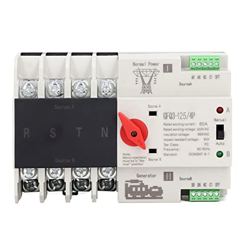 Commutateur de transfert automatique 4P AC400V 80A pour groupe électrogène inverseur de source ATS