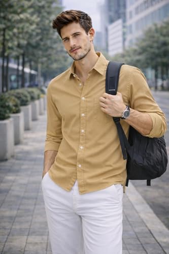 Image of Ben Martin Shirt for Men | Regular Casual Shirts for Mens' | Men's Casual Shirt's Slim Fit | Full Sleeve Cotton Shirts for Men's | Solid Shirt's for Mens Stylish | Formal & Casual Office Wear Shirts