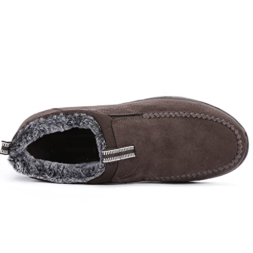 Image of COSIDRAM Men Shoes Winter Snow Boots Cotton-Padded Slip on Casual Warm Walking Sneakers Waterproof House Shoes