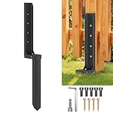 Fence Post Repair Kit, Max 8mm Thickened Double-Layer Fence Post Anchor, Heavy Duty Fence Post Repair Stakes, Anchor Ground Spike for Repairing Tilted/Broken Wood Posts