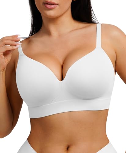 Image of FeelinGirl Wireless Supportive Bra for Women, Seamless Comfort Bralettes No Underwire Full Coverage Everyday Bras