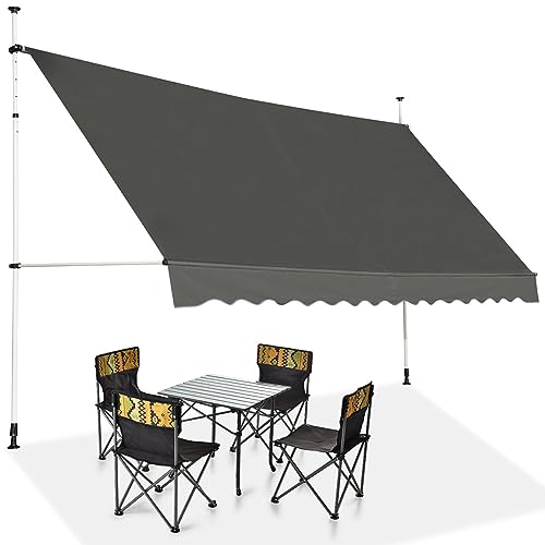 COSTWAY Toldos Exterior Terraza en Altura 200-300 cm, Toldo Manual con Manivela y Resistente a la...