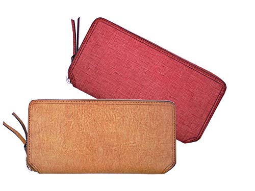 [ソラチナ] 財布 ラウンドファスナー 長財布 (小銭入れあり) イタリアンレザー (牛革) パスケース付き SWー70010 ユニセックス オレンジ