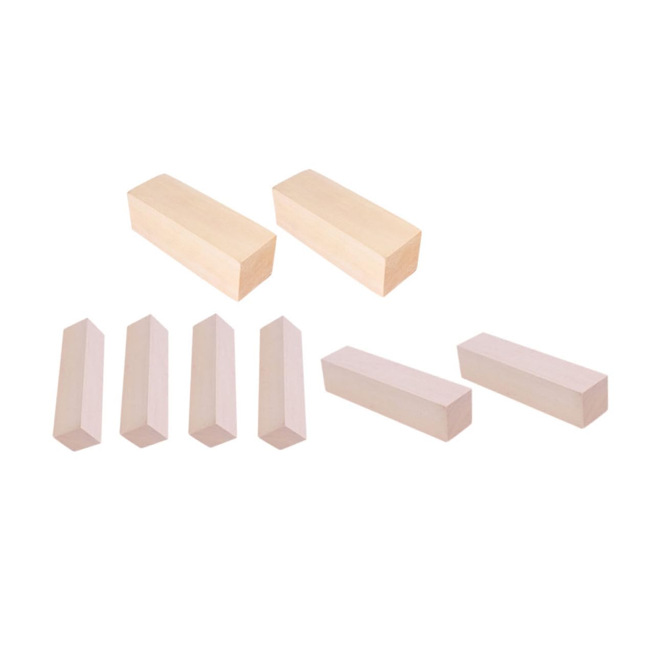 Veemoon 8 Pezzi Blocchi di Legno Naturale per Artigianato Fai da Te di Tavole in Legno Non Trattato per Intaglio e Progetti Creativi Dimensioni Miste Superficie Liscia e Sicura per Adulti