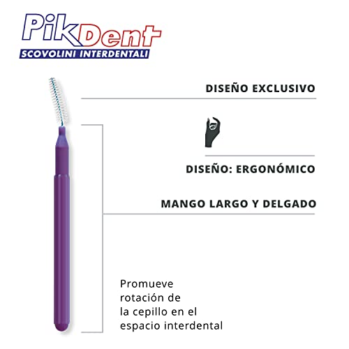 Pikdent Interdental Brushes With Coated Steel Core And Tynice Bristles Size 2 Purple 0.5 Mm Cylindrical - 10 Gr #TOP2