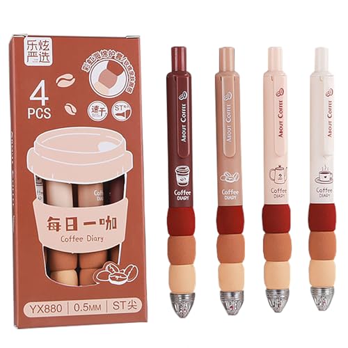 EUZUXU 4 Piezas Bolígrafos de Gel, Bolígrafos de Tinta de 0.5 mm, Bolígrafos de Escritura Suave de Punta Fina, Bolígrafos de Gama Alta para Tomar Notas de Diario
