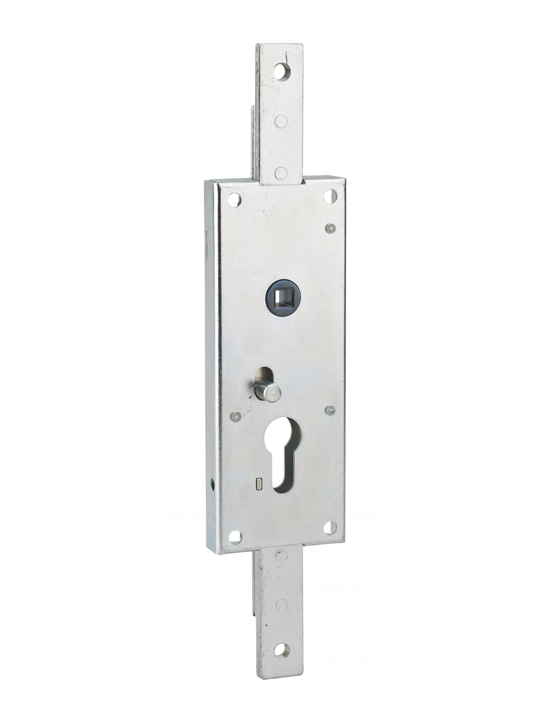 THIRARD - Boitier di Serratura in Applique a Doppia Entrata a Fouillot per Garage Basculante - 2 Punti Alto & Basso - 60x160 mm - Quadro 7 mm - Cassa Acciaio Curvato - Meccanismo Bec de Cane - Grigio