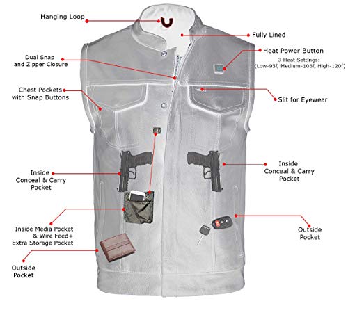 Milwaukee Leather Men's Standard Mlm3524set Black All Season Leather Club Vest4