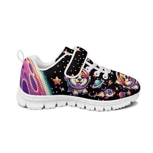 Boys Girls Cartoon Sneakers Kids Mesh Sports Tennis Shoes Lightweight Breathable Strap Athletic Running Shoes US 11-152