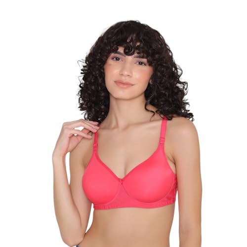 Image of INKURV Lightly Padded T-Shirt Bra for Women- Padded, Non-Wired, Full Coverage, Seamless Cups, Multiway Bra for Girls, Daily use Bra with Detachable Straps- Lily