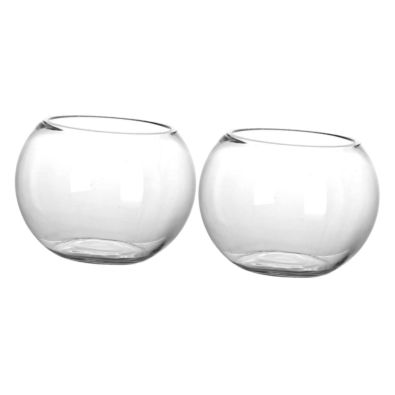 Operitacx 2 Uds Pecera De Cristal Decoración Floral Maceta Terrario Pecera Redonda Pequeño Jarrón De Cristal Redondo Globo Plantador Decorativo Pecera Redonda Maceta Burbuja Florero Tarro