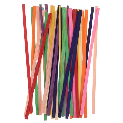 Cabilock Tiras de Bambú para Tejer 150 Unidades Mixtas de Colores 20 CM Plano para Manualidades DIY Cestería Reparación de Muebles y Actividades Equipo