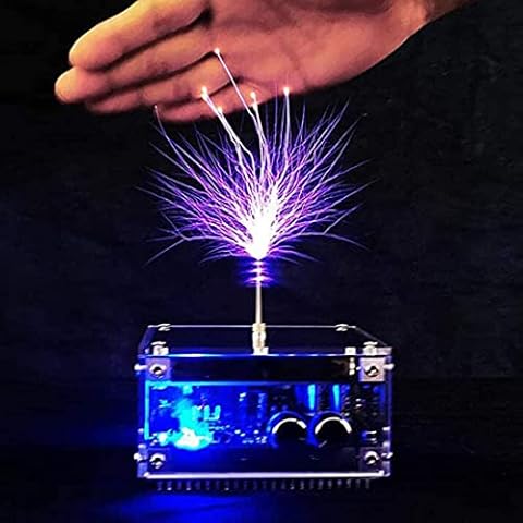 VBVARV Mini Music Tesla Coil, Solid State Artificial Lightning, Science Education Products, Wireless Lightingpower Transmission Experiment Desktop Toy Model Cover