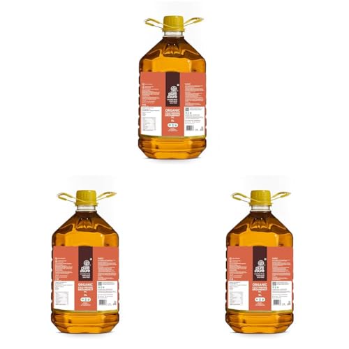 Image of Pure & Sure Organic Cold Pressed Groundnut Oil 5 Ltr | Peanut Oil /Sing Tel Edible for Cooking | Extracted on Wooden Churner | Nutrient Rich & Chemical Free (Pack of 3)