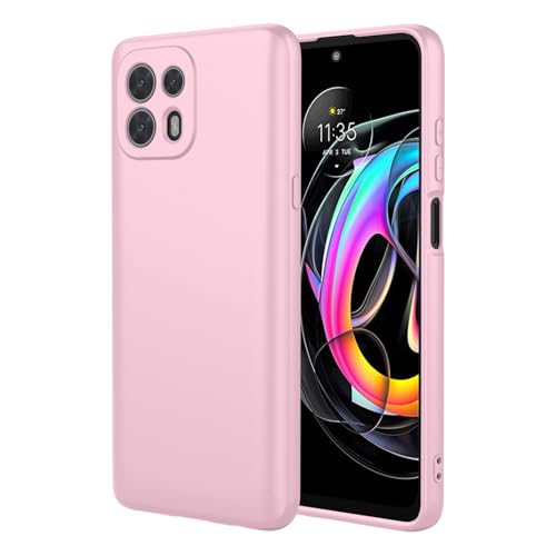 BORYA Silicona Funda para Motorola Edge 20 Lite/Edge 20 Fusion, Sedoso Suave Ultradelgado Antigolpes Carcasa, Premium TPU Elegante Sencillo Estuche, Anti-Rasguños Forro Microfibra Caso, Rosa