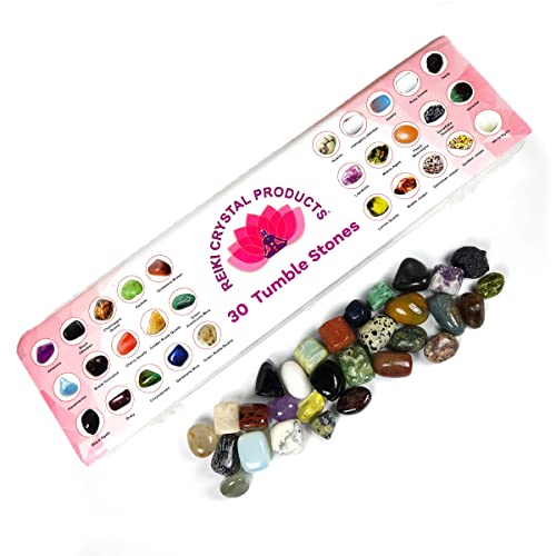 Image of Reiki Crystal Products Certified Natural Crystal Tumble Stone Kit | Multiple Crystal Stone Sets for Meditation, Reiki, Chakra & Spiritual Practices