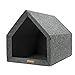 Rexproduct - PetHome Hundehütte mit Liegefläche und Dach I Biss- und Kratzfest I Gute Schalldämmung I Umweltfreundlich & Einfach zu Montieren I Größe S (60x42x43 cm) - Dunkelgrau und Rot