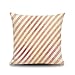 Lieson Housse Coussin Decoratif 45x45, Coussins Decoratifs pour Canapes Rose Beige Coussin Décoration Motif À Rayures, Lin