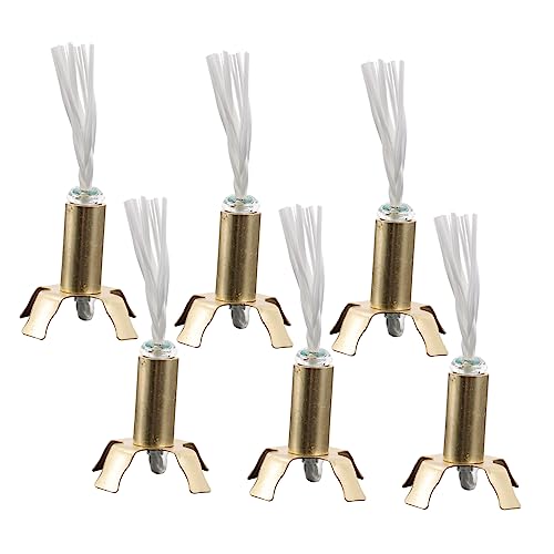 Cabilock Paquete De 6 Portamechas para Lámparas De con Herramienta De Centrado Soporte para Mecha Dorado para Decoración del Hogar para La Ceremonia del Buda En El Templo