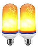 LED Flame Effect Light Bulbs by S.A.Pro | A bright set of decorative, low voltage, real flame effect LED lamps for a glowing amber fire atmosphere in your home | 2x 10W bulbs with Edison E26 bases