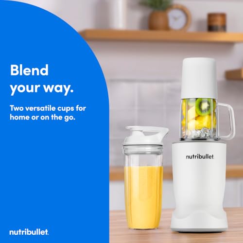 nutribullet Turbo Tumbler Edition, Personal Blender For Smoothies & Frozen Drinks, 24 Ounce Tumbler with boot, 32 Ounce Cup, Travel & To-Go Lids, 1000 Watt, Matte White, NB30400AW - image 2