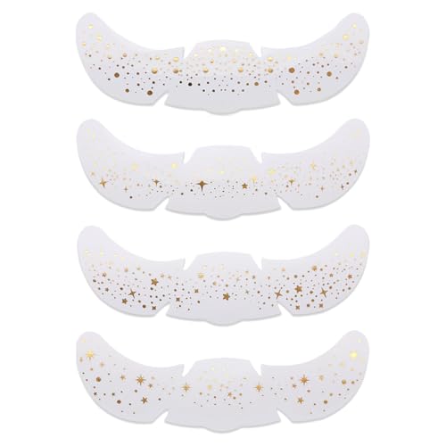 MEXRUMI 4 Piezas Tatuaje De Pecas Con Purpurina, Lámina Dorada Para Tatuaje, Diseño De Pecas Impermeable, Tatuaje Facial Con Purpurina, Accesorios Para Fiestas, Piedras Autoadhesivas Con Purpurina