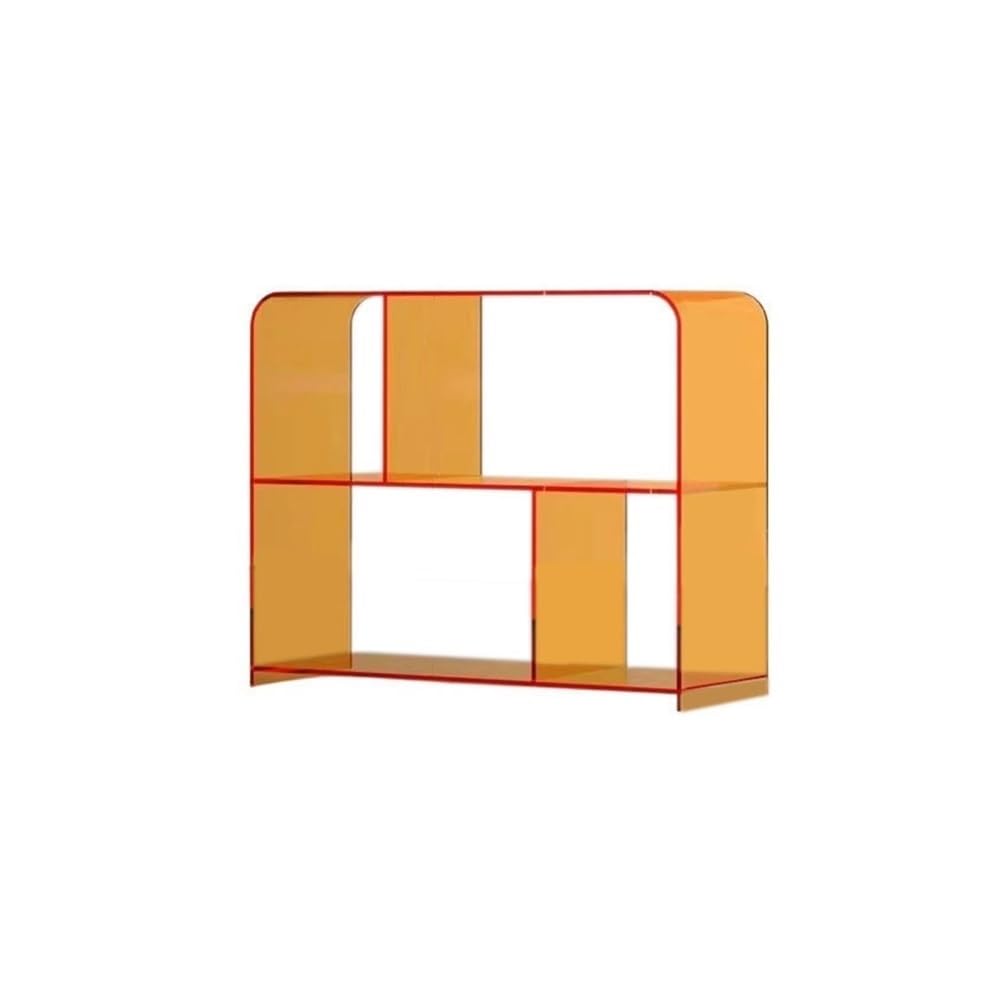 RYUQW3RE Cd Storage Rack Vinyl Record Storage Rack Transparent Acrylic Bookcase Magazine Sofa Side Table(Orange)