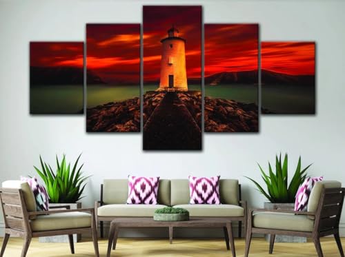 Impression sur toile grand phare pour sublimer votre grand mur de salon au design épuré