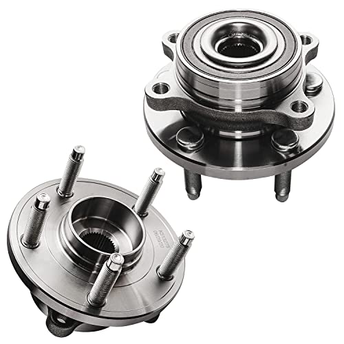 Image of Detroit Axle - Rear Brake Kit for Ford Edge Flex Taurus Lincoln MKS MKT MKX, 2 Disc Brake Rotors 2 Wheel Bearing Hubs 20 Wheel Lug Nuts Replacement