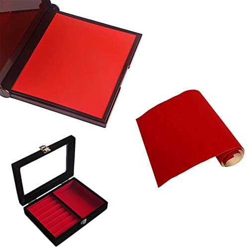Mesheshe 10PCS Self Adhesive Felt, DIY Self Adhesive Fabric for Art & Crafts, Peel and Stick Felt for Drawer/Jewelry Box Felt Liner, A4 Size (8.3" x 11.8", Red) - 5