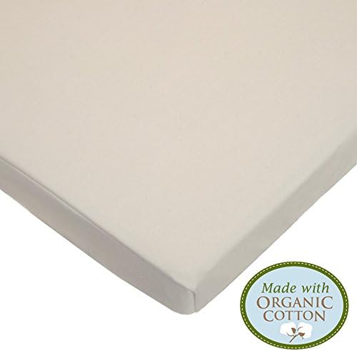 Miniatura 2 de American Baby Company Sábana bajera ajustable de punto para cuna, hecha con algodón orgánico en color natural, suave y transpirable, para niños y
