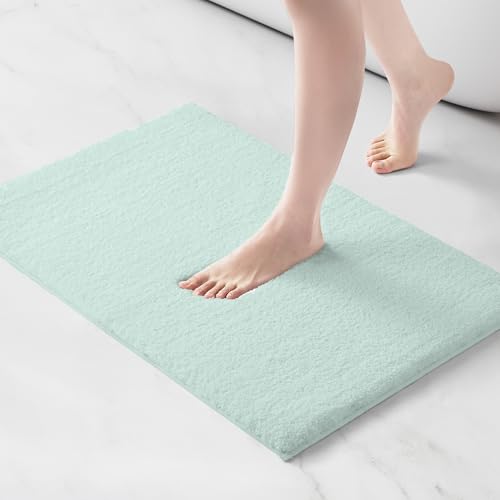 Madison Park Signature Marshmallow Bathroom Rug Non Slip, Luxrurious Plush Bath Mat, Absorbent, Quick Dry, Spa Design Bath Room Décor, 20x30, Seafoam