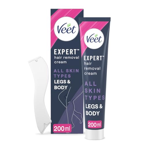 Veet Expert Hair Removal Cream, 200ml, All Skin Types, Lasting Smoothness