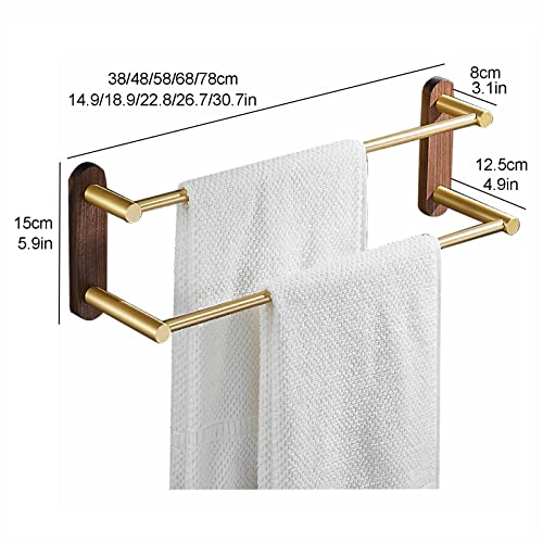 Porte-serviettes double en alu et noyer noir, le chic hôtelier pour votre bain - 5