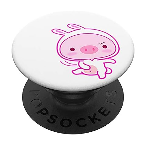 Cute Baby Pig Face Pink Ninja Design Piggie Cartoon For Girl PopSockets Grip and Stand for Phones and Tablets Cover