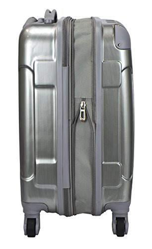 Travelers Club Polaris Hardside Metallic Spinner Luggage, Silver, Carry-On 20-Inch