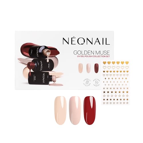 NÉONAIL Golden Muse Collection Set - Pintauñas Semipermanentes - Pegatinas Esmalte de Uñas - Kit Uñas - Esmaltes Semipermanentes Para Unas - Calcomanías Autoadhesivas - Nail Art - Manicura y Pedicura
