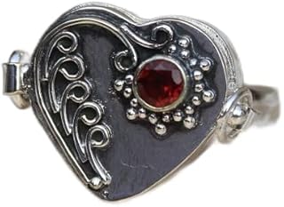 Mother Day Shopping Jewelry, Garnet box Ring, Poison box Ring, Handmade Statement Rings, Openable Poison Ring, Poison ring, 925 Silver box ring, Handmade Statement Rings, Gift For Her