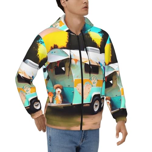 Sweat à capuche décontracté homme veste zippée manches longues avec cordon