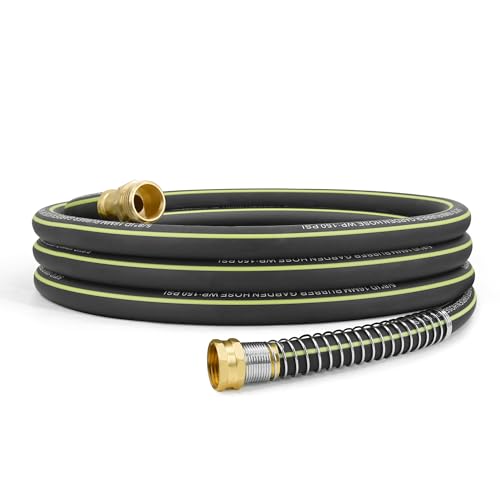 Flexible Rubber Garden Hose 25ft, 5/8" Hybrid Rubber Hose Heavy Duty