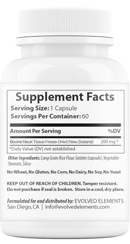 thyroid  raw grass-fed desiccated  new zealand sourced - energy amp metabolism support  non-gmo 60 capsules