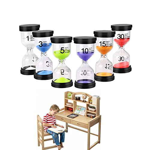 Hour Glass With Sand Colorful Sand Timer For Kids Clock Games Brush One's Teeth Time Management Home Decorations For Living Room Table Decor (6 Pack) #TOP13